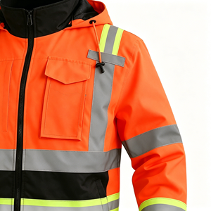 Hi Vis Custom <b>Construction</b> Workwear Reflective Safety <b>Work</b> <b>Jacket</b> Winter Waterproof Worker Security Clothing Coat - Product Image 4