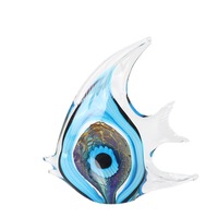 Ornement en verre coloré de style Murano fait main, en forme de poisson-lune et de poisson-ange, pour décoration de table sur le thème de l'océan, cadeau de collection