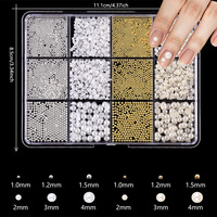 Kit de Décorations 3D pour Ongles en Gros : Perles Mixtes, Perles Métalliques, Strass et Breloques pour Manucure DIY et Salons