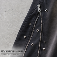 Celana Lebar RAMAX 400GSM Hitam Dicuci dengan Panel Ritsleting Ganda, Streetwear Utilitas untuk Pakaian Grosir Kustom