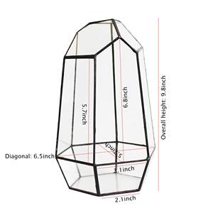 Boîte moderne de culture de plantes en verre et métal Design Art déco de luxe pour la maison Restaurant Hôtel Vase Décorations Prix bon marché Vente - Product Image 2