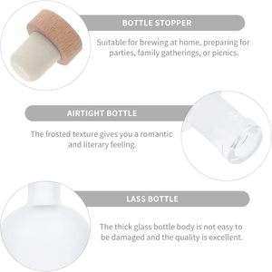 Bouteille en verre borosilicate givré transparent 1000 ml, bouteille vide pour vodka avec bouchons en forme de T, qualité alimentaire - Product Image 5