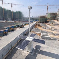 Tour de sécurité solaire portable et durable avec 4 batteries gel 150Ah pour la surveillance des chantiers