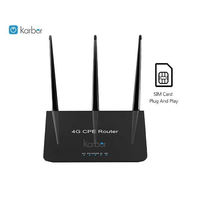 Karbor CAT4 4G LTE CPE 300Mbps Home Use WiFi 6 CPE 4G Wireless Pocket Router with VoIP and VPN Function