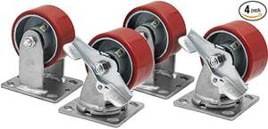 WBD Hersteller 300kg Rollen <span class=keywords><strong>6</strong></span> Zoll PU Rollen Räder Eisenkern Castora Räder - Product Image 4