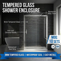 Douche coulissante rectangulaire en verre durable de haute qualité de 6mm