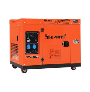 Hi-earns-generador de motor diésel, 10KW, 12KVA, tipo deslizante, refrigerado por aire, 1102F, enchufe opcional