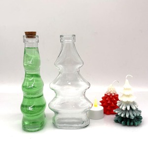 Botella de <span class=keywords><strong>Vino</strong></span> de Vidrio Transparente con Forma de Árbol de Navidad, Botella de Deseos con Corcho, Botella para Dulces, Leche y Té - Product Image 4