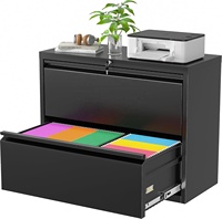 Meuble de bureau en métal avec tiroirs de rangement pour dossiers, armoire robuste en acier épais avec serrure à clé pour projets professionnels