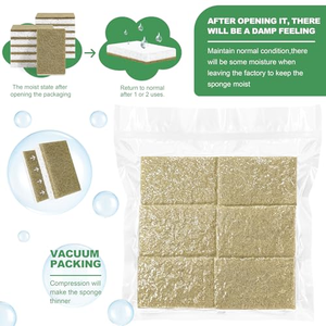 Eco Friendly <b>Sponges</b> for Dishes <b>Natural</b> Cellulose Coconut <b>Sponge</b> Kitchen Scouring Pads Scrubbers - Product Image 3