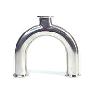 Wensen Sanitaire en acier inoxydable 304 180 °   Raccord en T à serrage rapide - Adaptateur de raccord de tuyauterie en forme de U à trois pinces
