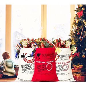 Sac de Noël en coton avec cordon de serrage pour emballage, shopping, bonbons, fête, cadeaux et friandises - Vente en gros - Product Image 5