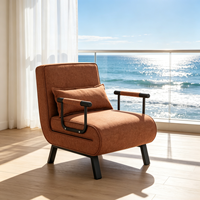 Klappbares Schlafsofa-Kissen für Kleine Räume 3-in-1 Konvertierbares Liegesofa Chaiselongue-Bett Waschbarer Bezug Verstellbar für Wohnzimmer Hotel
