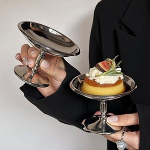 Bicchieri con Stelo in Acciaio Inox Stile Palazzo, Coppe per Dessert e Pudding, Ciotole per Gelato e Panna Cotta, Accessori per Fotografia - Product Image 5