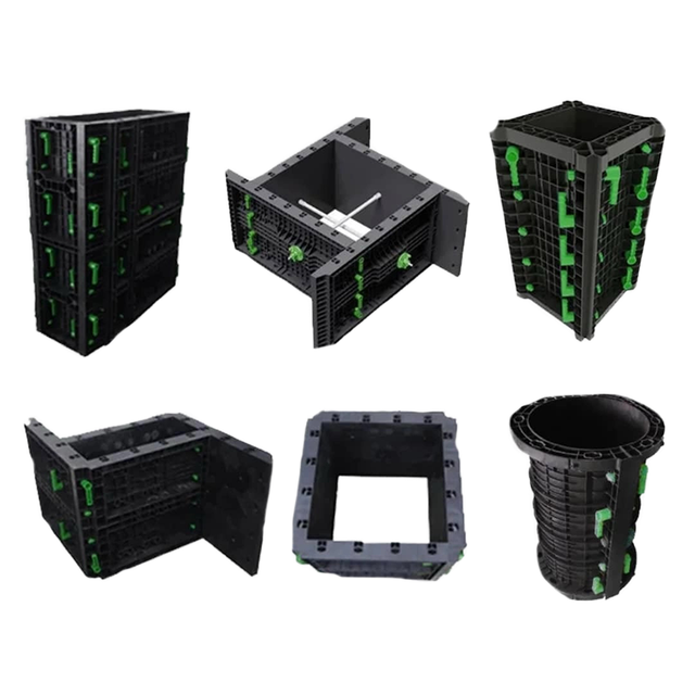 WKS Reusable Plastic Column Formwork Square Pillar for Building Construction Concrete Application
