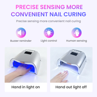 Pengering Kuku Otomatis Sensor Inframerah 25W 4 Pengaturan Timer 33LED Paduan Aluminium Sumber Cahaya Ganda UV LED Isi Ulang
