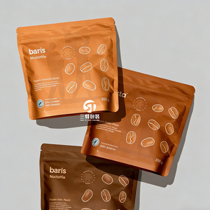 Stand Up <b>Coffee</b> Packaging Bags | Aluminum Foil Zipper Pouches with One Way Valve for <b>Coffee</b> <b>Beans</b> - Product Image 2