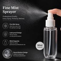 Flacon pulvérisateur PET 90 ml, brume fine, emballage cosmétique pour soins de la peau, parfum, rechargeable, portable, flacon en plastique de voyage