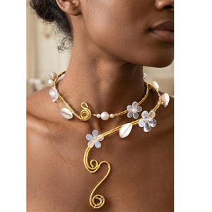 New Fashion Transparent Flower <strong>Shell</strong> Open <strong>Choker</strong> for Women Beach Style Versatile Adjustable Neck Jewelry Accessories - Product Image 2