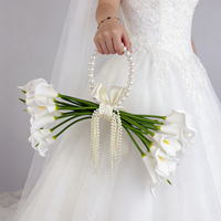 Rangkaian Bunga Pernikahan Pengantin Genggam Buket Pengantin Realistis Gaya Eropa Bunga Buatan Plastik Sutra Alat Peraga Foto