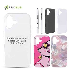 حافظة مطلية بطبقة Prosub لهاتف <span class=keywords><strong>Iphone</strong></span> 16 3D التسامي صعبى 2 في 1 - Product Image 1