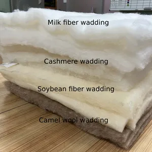 Custom Mattress Camel Wool Floss Double-sided Non-woven Interlining Anti-drilling Camel Wool Silk Cotton Hot-air Through Wadding