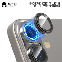 Protection d'écran de caméra complète anti-rayures ATB HD pour iPhone 14 15 Pro Max 16 Plus 16 Pro Protection d'objectif de téléphone