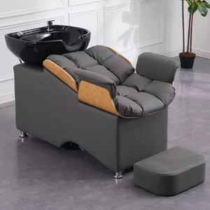 Unidad de Lavacabezas Moderna Z para Salón de Belleza con Fregadero de Cerámica Inclinable y Asiento Ajustable para Lavado de Cabello - Product Image 5