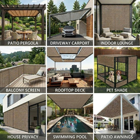 Toile d'ombrage 90% HDPE - Écologique, coupe-vent, imperméable, protection UV pour patio, jardin, pergola, auvent avec œillets