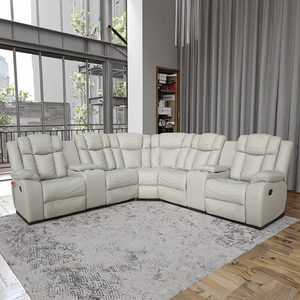 Contemporary Electric Reclining <b>Sofa</b> <b>Set</b> Faux Leather Tufted Back Metal Frame Remote Control Corner Design - Product Image 2