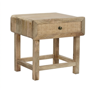 Solid Wood Handcrafted 1 Drawer <b>Bedside</b> <b>Table</b> <b>Compact</b> Bedroom Nightstand Storage Side <b>Table</b> Farmhouse Home Hotel Furniture - Product Image 1