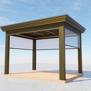 Наружные поликарбонатные жалюзи, крыша с пергулой, набор для моторизованной беседки, биоклиматическая алюминиевая беседка - Product Image 3