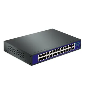 400w Preço de Fábrica 24 Portas POE + 2 Portas 2G 1000M PoE Networking Ethernet Switch