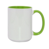Mug à café en céramique personnalisé de 15 oz, grand, bicolore, couleur personnalisée, sublimation, logo personnalisé, durable, design de poignée ergonomique
