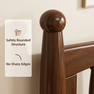 <span class=keywords><strong>Lit</strong></span> pour enfant en bois <span class=keywords><strong>de</strong></span> noyer massif <span class=keywords><strong>de</strong></span> style mid-century, taille complète, écologique, avec tête <span class=keywords><strong>de</strong></span> <span class=keywords><strong>lit</strong></span> à tiges, durable et sûr pour les hôtels et les chambres à coucher à domicile - Product Image 5