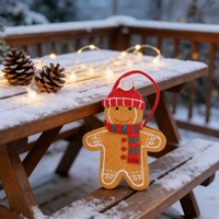 Sacs cadeaux de Noël en tissu non tissé avec poignée, motif bonhomme en pain d'épices mignon de dessin animé, pour bonbons et friandises de fête de Noël pour enfants