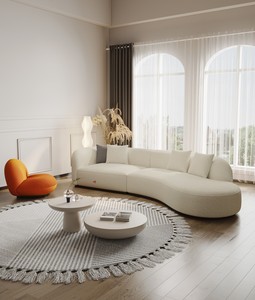 Canapé d'angle moderne en laine d'agneau et polaire, trois places, carré, rembourré, écologique, pour salon ou hôtel, blanc bouclé - Product Image 3