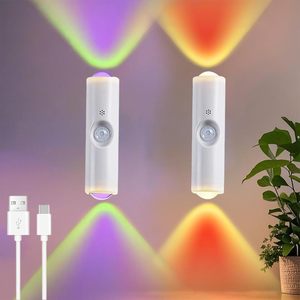 Lampes LED rechargeables TSINYE avec capteur de mouvement, lampe murale d'ambiance, veilleuse, couloir, escalier, cuisine, décoration intérieure RGB - Product Image 2
