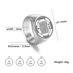 Anillo <span class=keywords><strong>de</strong></span> Acero Inoxidable con Talismán del Octavo Cuadrado Mágico, Cuarto Pentáculo <span class=keywords><strong>de</strong></span> Mercurio, para el Conocimiento, Anillos Amuleto <span class=keywords><strong>de</strong></span> Salomón, Saturno y Júpiter - Product Image 4