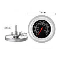 Stainless Steel Barbecue Grill Pointer Temperature Gauge Home Oven Thermometer with Temperature Gauge Controller