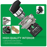 Interruptor de Botón Metálico Negro XB4-BJ41/BJ51, Interruptor de Botón Impermeable, Interruptor de Bajo Voltaje