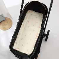 Solino Coussin de poussette multifonctionnel pour bébé, motif floral et animaux mignons, épais pour l'hiver, 40x80cm, polyester/coton, lavable, support pour poussette
