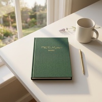 Journal de pleine conscience A5 en lin avec dorure à chaud, journal de gratitude guidé pour la réduction du stress et la guérison de la santé mentale