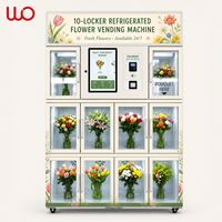 Máquina Expendedora Inteligente de Flores Frescas de Acero Inoxidable, Quiosco de Ramos de Flores de Autoservicio 24/7, Pantalla Táctil, Pago con Tarjeta y Efectivo, Basado en la Nube
