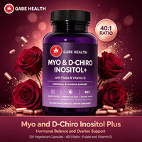 Capsules de Myo-Inositol D-Chiro en gros, 120 unités, avec Folate et Vitamine D, pour l'équilibre hormonal et des cycles réguliers, végétariennes, pour femmes