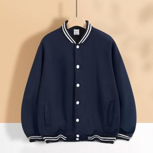 Veste de Baseball de Style Vintage 100% Polyester Personnalisable Logo Avant Col Montant Bouton Décoration Mince Vêtements de Travail pour le Printemps - Product Image 1