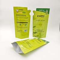 Pochette personnalisée imprimée de 600 ml avec bec verseur, forme spéciale, pour recharge de liquide vaisselle et emballage de détergent liquide pour ustensiles de cuisine