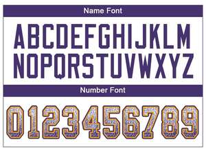 Custom White <b>Purple</b>-Gold Drift Fashion <b>Mesh</b> Authentic Football Jersey - Product Image 3