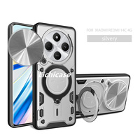 Lichicase pour Redmi 15C résistance aux chocs couvercle coulissant étui de protection pour Redmi 15 14C 4G voiture couverture arrière magnétique