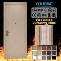 Porte coupe-feu en bois moderne de conception scandinave d'Europe du Nord, certifiée BS EN, résistante au feu, pour appartement, durable